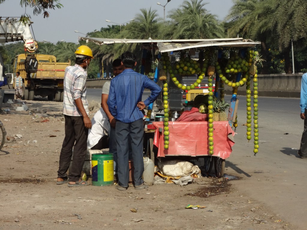 Juice stand next to bus stand, Pune 