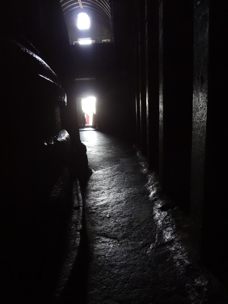 Looking out from behind the stupa