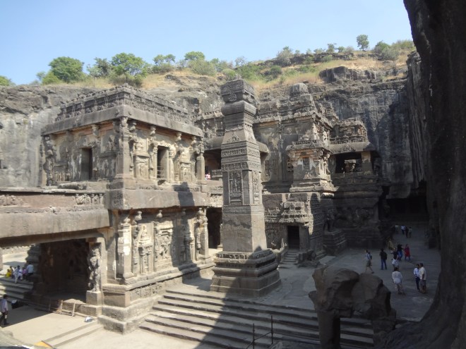 This temple is for worshipping the god Shiva. It is built in the shape of a carriage, but instead of wheels it is carried on the backs of elephants and other animals.